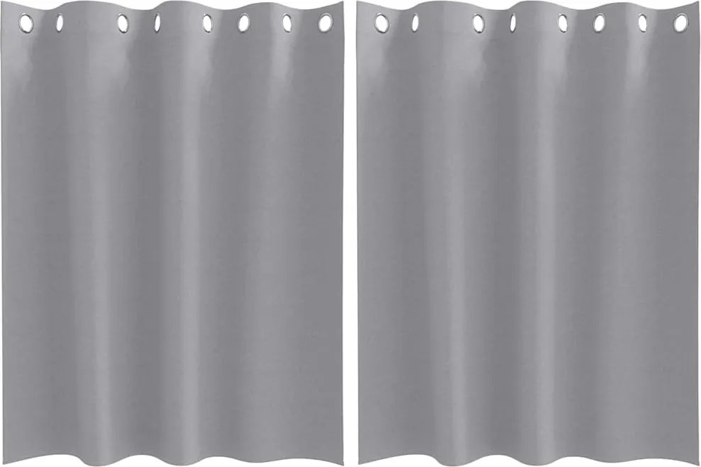 vidaXL Fekete Függöny Gyűrűkkel 2 pcs Világosszürke 140 x 140 cm