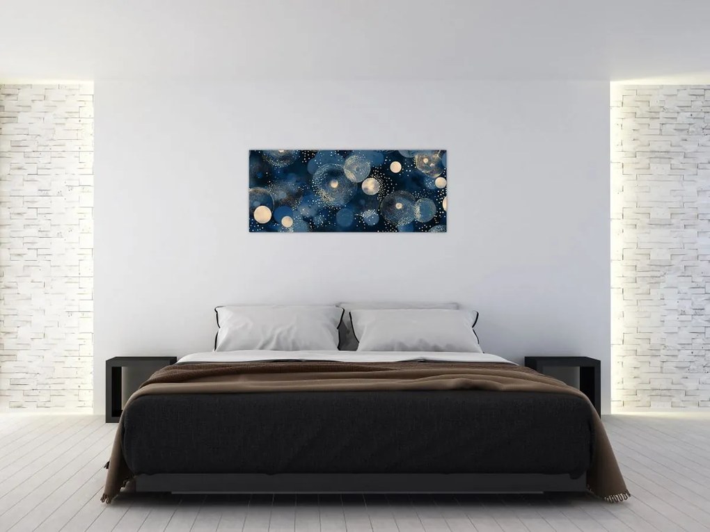 Kép - Kék-arany gyűrűk (120x50 cm)
