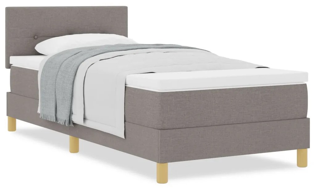 Box Spring Ágy Matraccal Taupe 90x200 cm Szövet