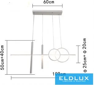 UNIVERSO Függeszték 48w 3840lm 3000k 1090mm IP20 fehér