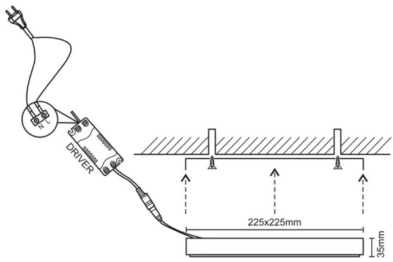 LED Mennyezeti lámpa LED/18W/230V 4000K 22,5x22,5 cm
