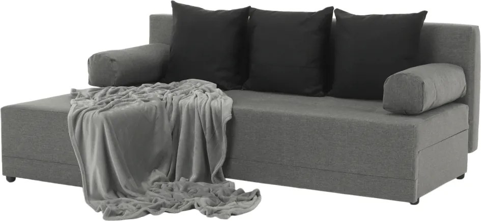 Sarokülőgarnitúra, szürke/fekete, balos, MEXX