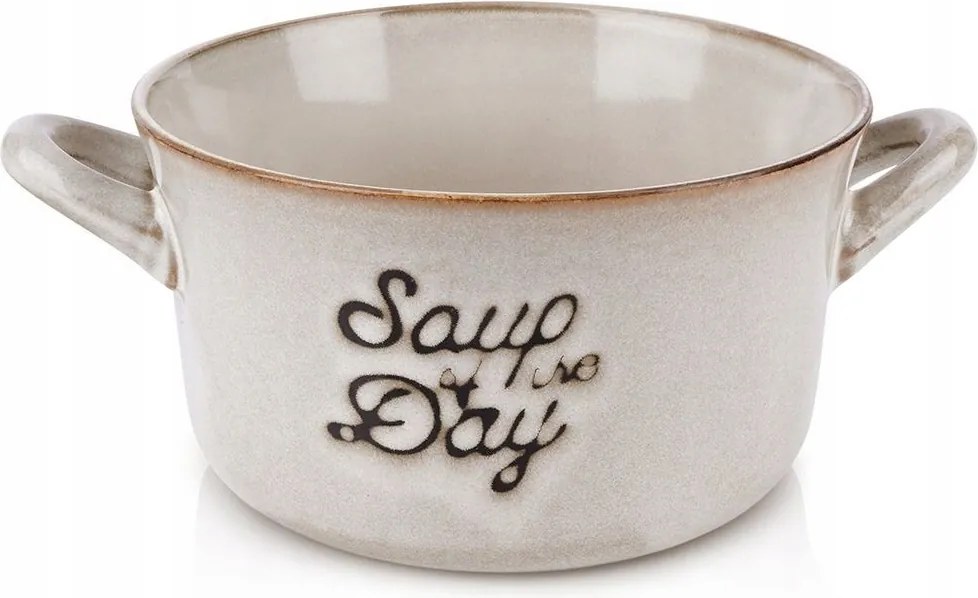 Kerámia Leveses Tál Salátástál Fogantyúval Szürke 600 ML