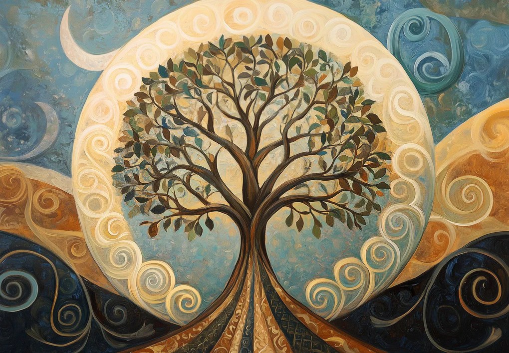 Fotótapéta - Életfa és spirálok (147x102 cm)