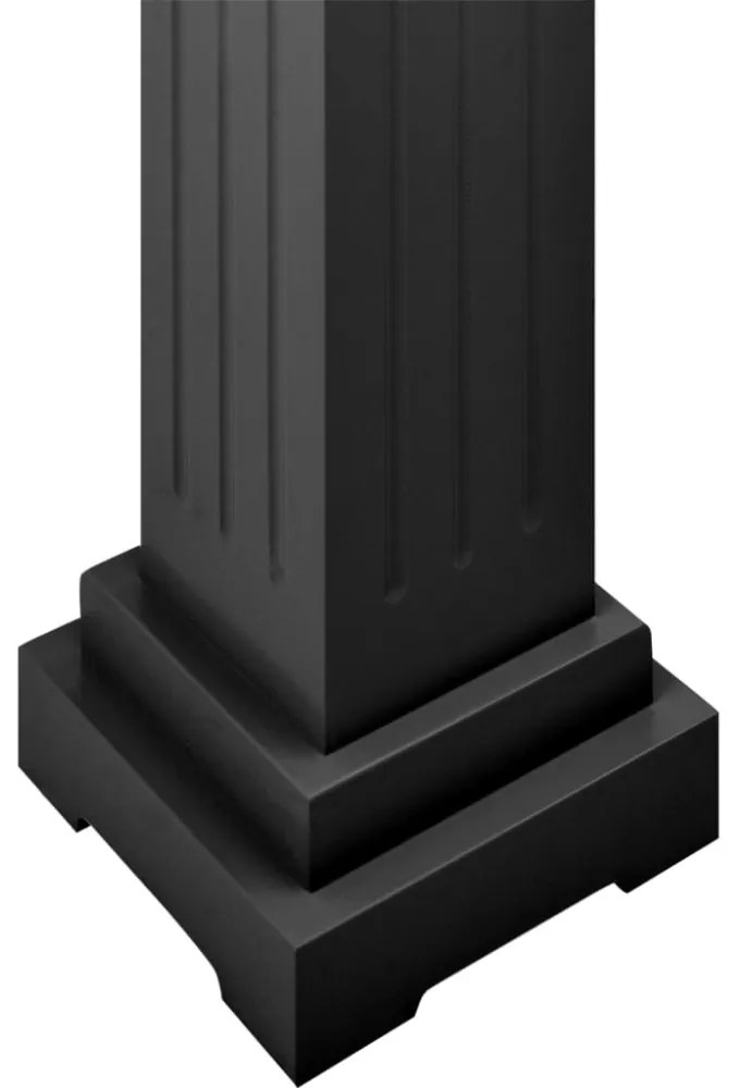klasszikus fekete MDF szögletes oszlop virágállvány 17x17x66cm