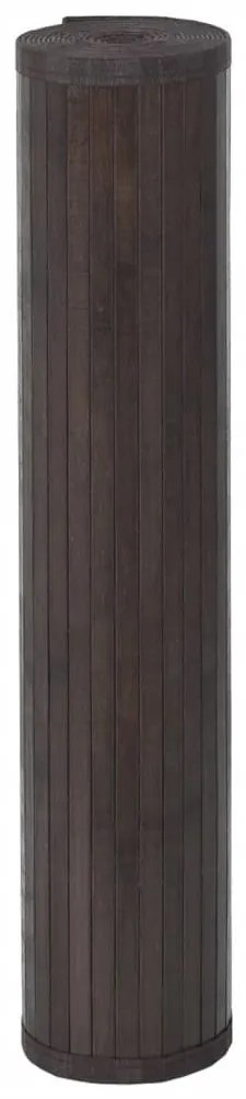 négyszögletű sötétbarna bambusz szőnyeg 100 x 500 cm
