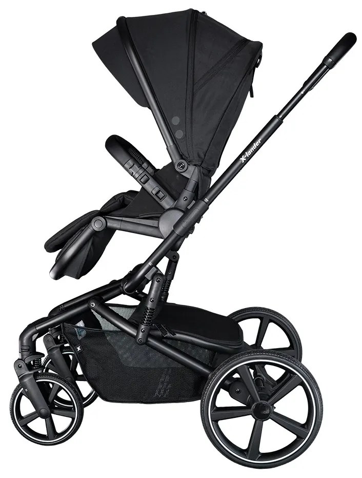 Kombinált babakocsi nagy kerekekkel 2 az 1-ben X-lander Cruiser 2.0 Cool Black