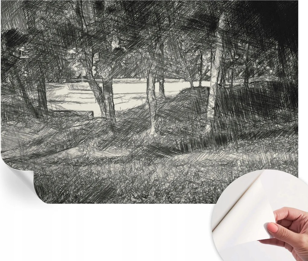 Mosható öntapadós fotótapéta étkezőbe Csendes tájkép 152x104 cm