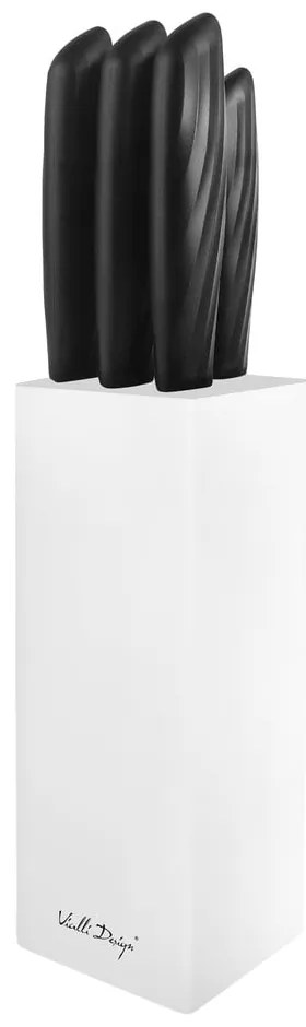 Caro 5 db-os késkészlet fehér tartóban - Vialli Design