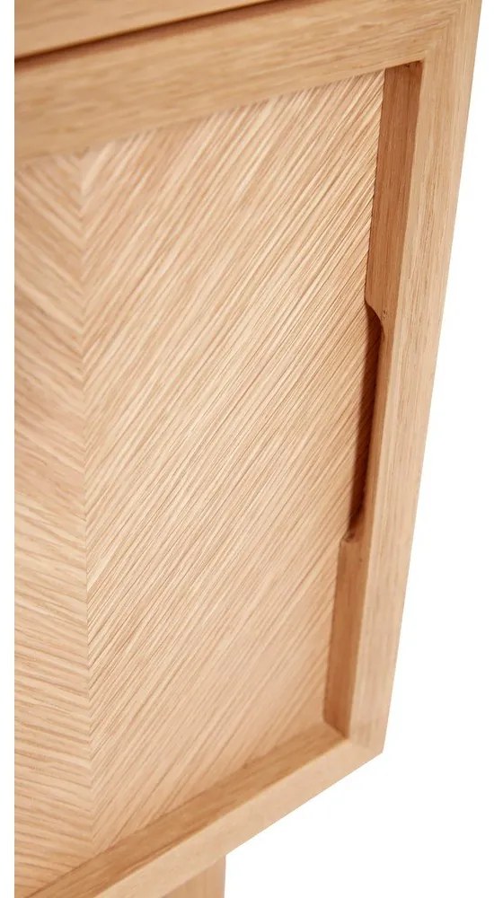 Natúr színű tölgyfa éjjeliszekrény Herringbone – Hübsch