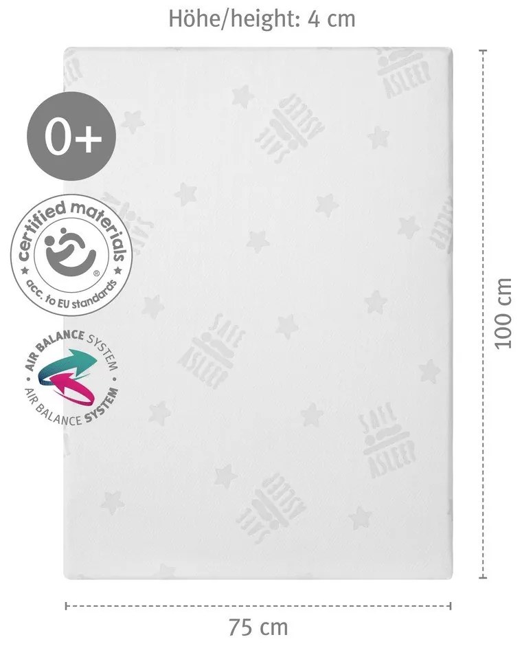 Levehető huzatos gyerek hab matrac 95x70 cm Safe Asleep® – Roba