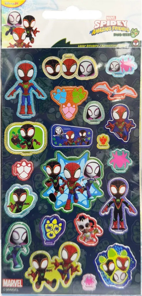 Pókember Spidey Dino hologrammos matrica szett