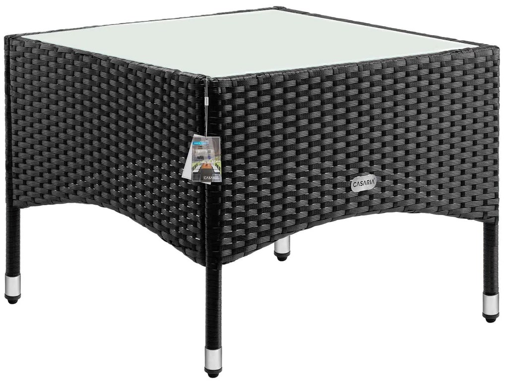 Deuba Rattan asztalka 58x58x42 cm - fekete