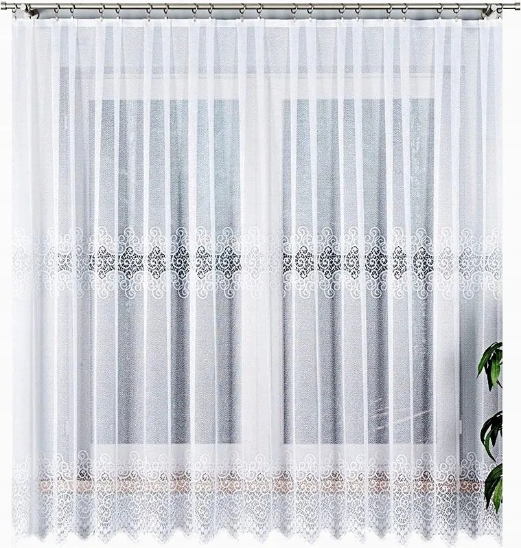 Violetta Jacquard mintás függöny 001539 magasság 180cm, fehér színben (méterenként)