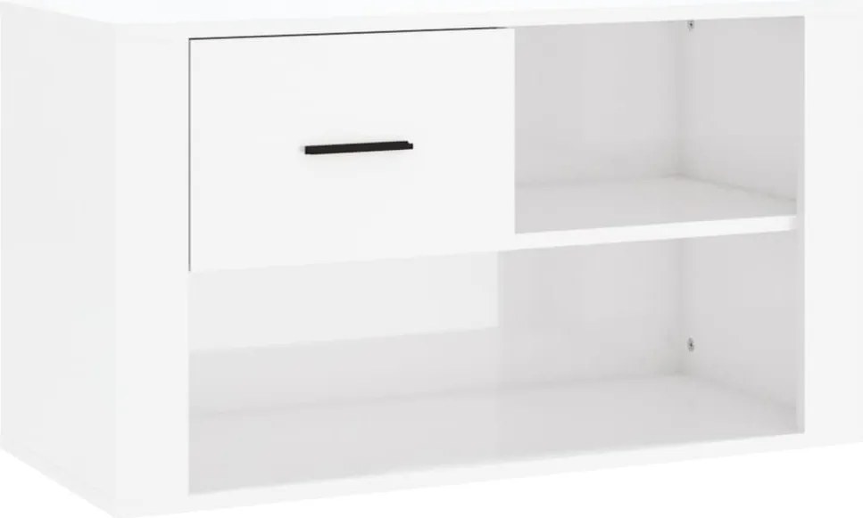 vidaXL magasfényű fehér szerelt fa cipőszekrény 80 x 35 x 45 cm