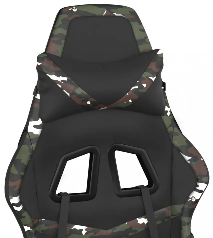 vidaXL fekete és terepszínű műbőr játékszék lábtartóval