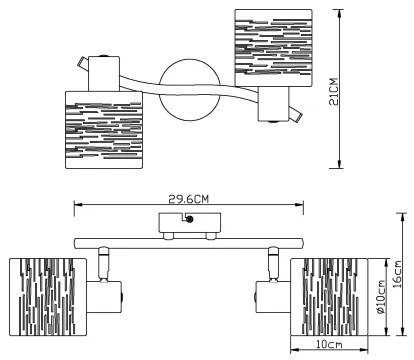 Globo 15342-2 - Spotlámpa TUNNO 2xE14/15W/230V