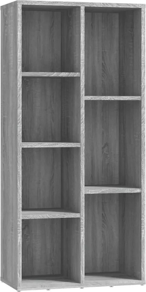 vidaXL szürke sonoma színű könyvszekrény 50 x 25 x 106 cm