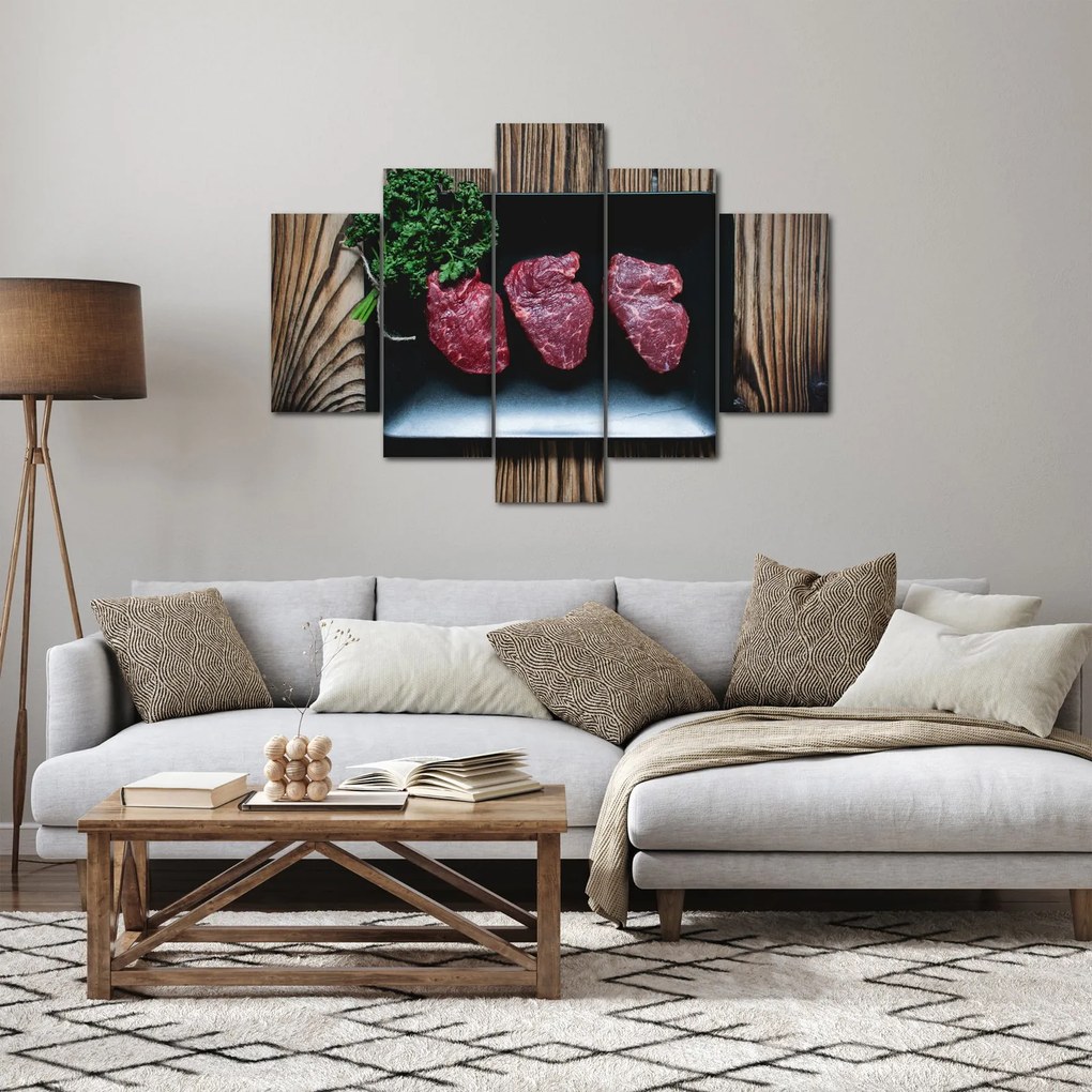 Hús képe egy tányéron (150x105 cm)