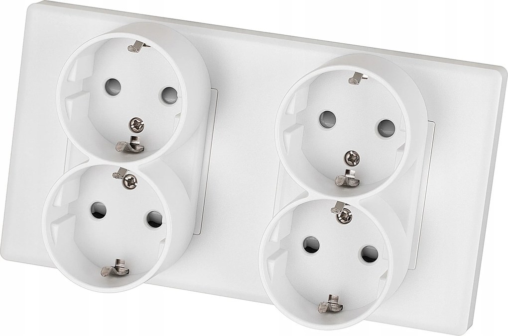 Dupla négyes aljzat Schuko Dupla keret és 2 x Miuun Leo aljzat