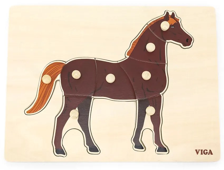 Gyermek fa puzzle Montessori Viga Ló