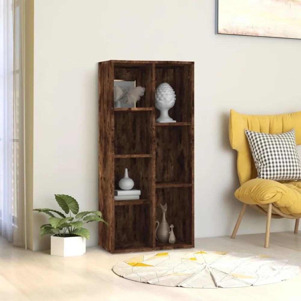 füstös tölgy színű könyvszekrény 50 x 25 x 106 cm