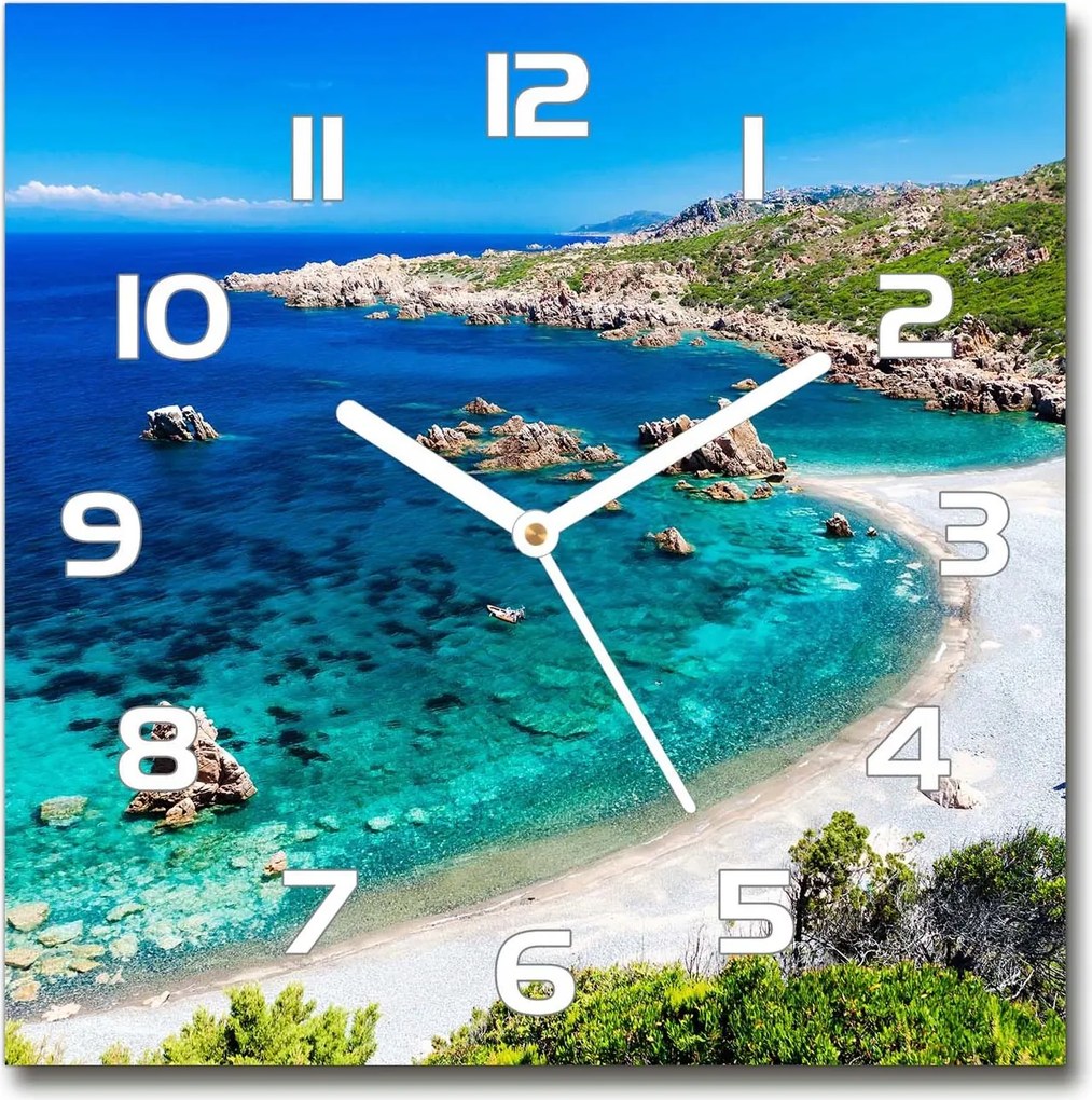 Csendes üveg falióra Tengeri öböl 30x30 cm