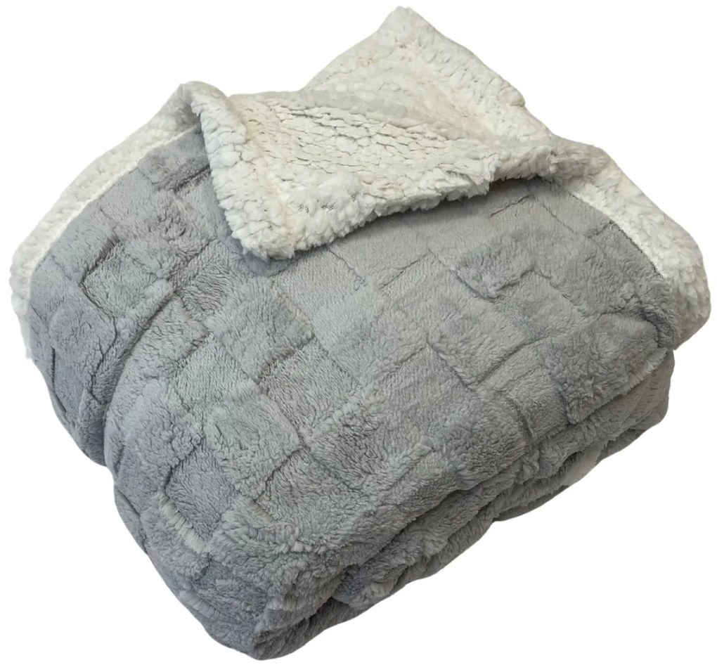 Luxus báránytakaró világosszürke mikroplüssből 200x230cm TiaHome