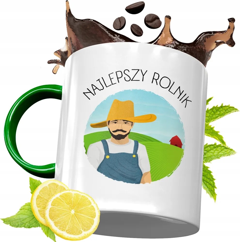 Zöld Bögre Farmer Gazdáknak Ajándék, fényképes nyomattal