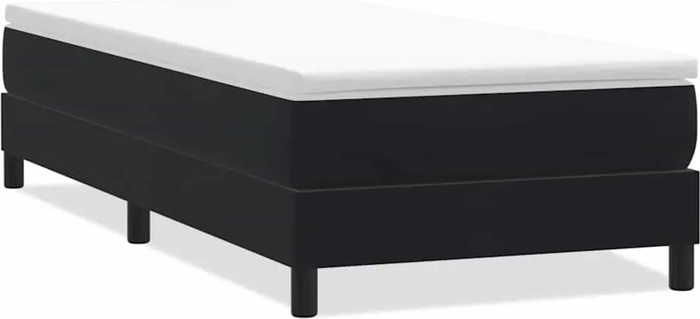 vidaXL fekete bársony rugós ágy matrac nélkül 80x210 cm