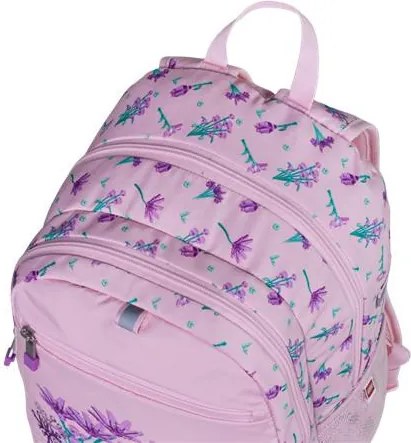 Hátizsák, dulpa rekeszes, LEGO Flowers, rózsaszín-mintás (L202222506)