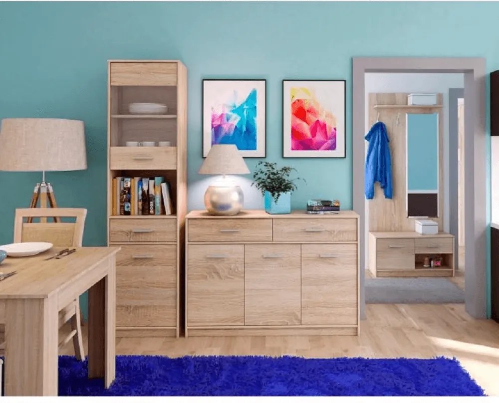 Íróasztal 1S, sonoma tölgyfa, TEYO