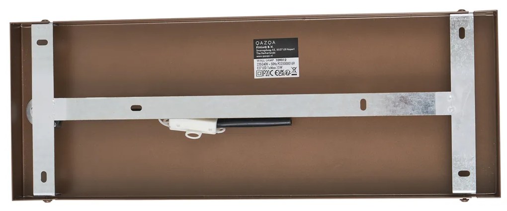 Hotel Chic fali lámpa sötét bronz színben borostyánszínű üveggel - Stavelot