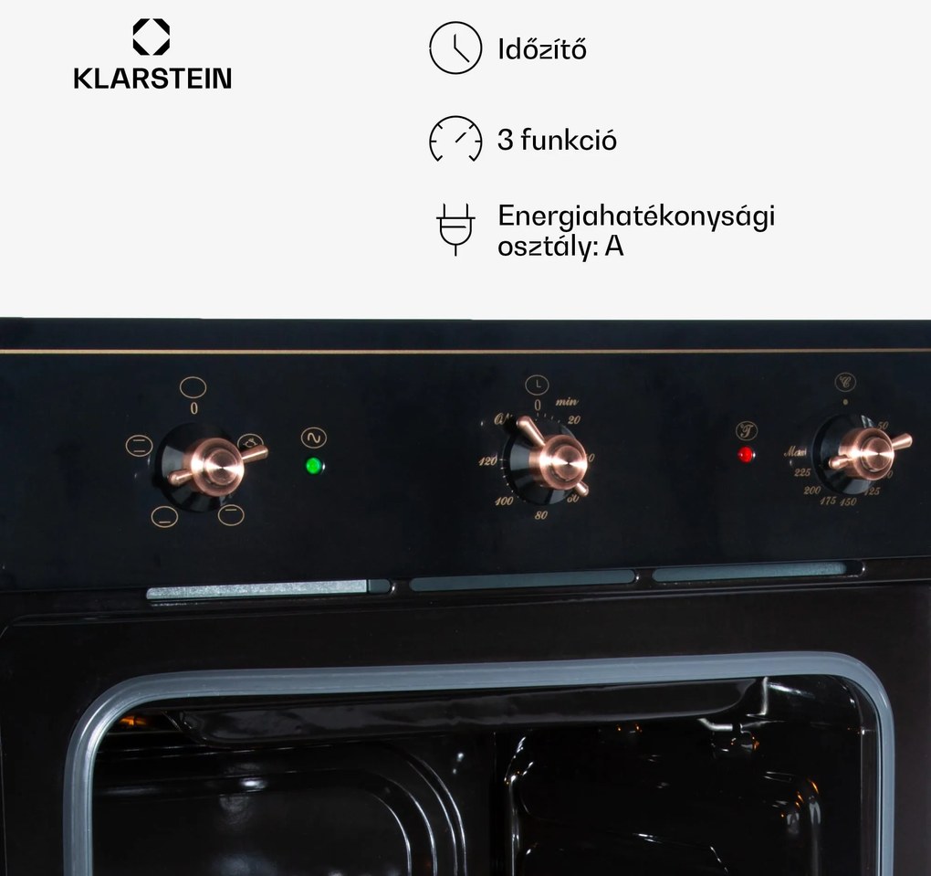 Klarstein Vilhelmine, beépített sütő, 55 l, A energiahatékonysági osztály, fekete