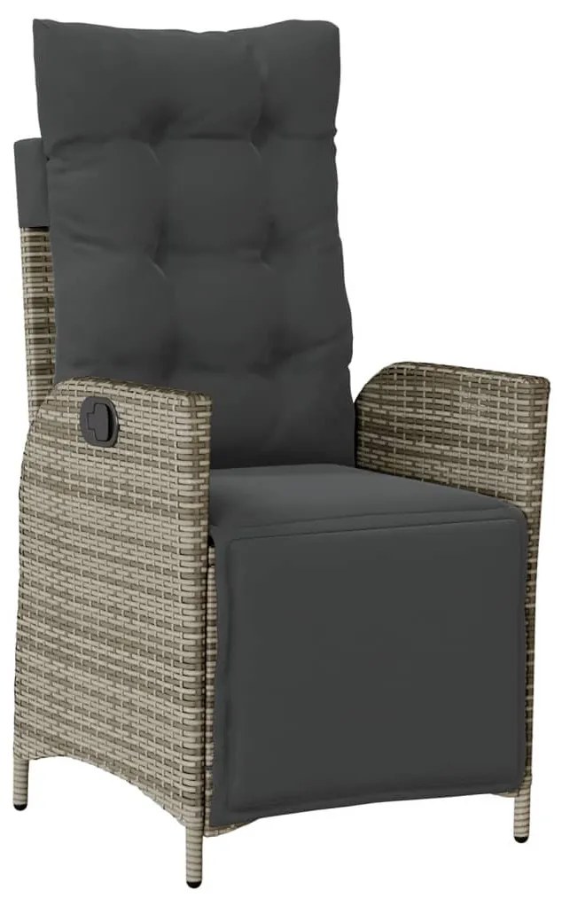 5 részes szürke polyrattan kerti étkezőgarnitúra párnával