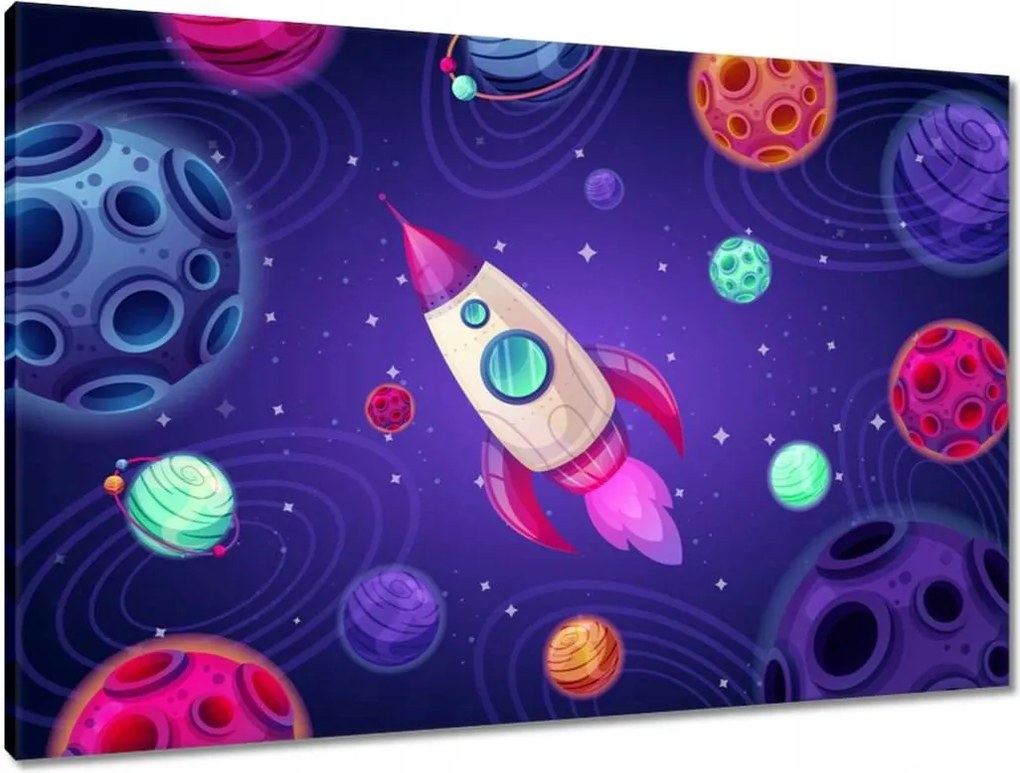 Vászonkép 90x60 Űrrakéta egy kis űrhajós számára