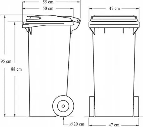 Hulladéktároló 120L barna