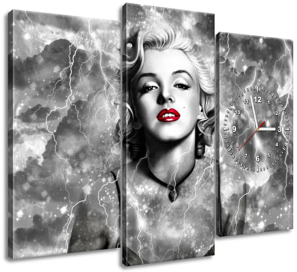 Gario Órás falikép Felvillanyozó Marilyn Monroe - 3 részes Méret: 30 x 90 cm