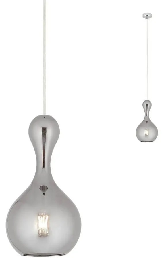 Redo 01-2256 - Csillár zsinóron LOB 1xE27/42W/230V átm. 18 cm szürke