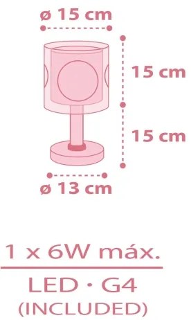 Dalber 60911 - LED gyereklámpa PRINCESS DANCE 1xG4/4W/230V rózsaszín