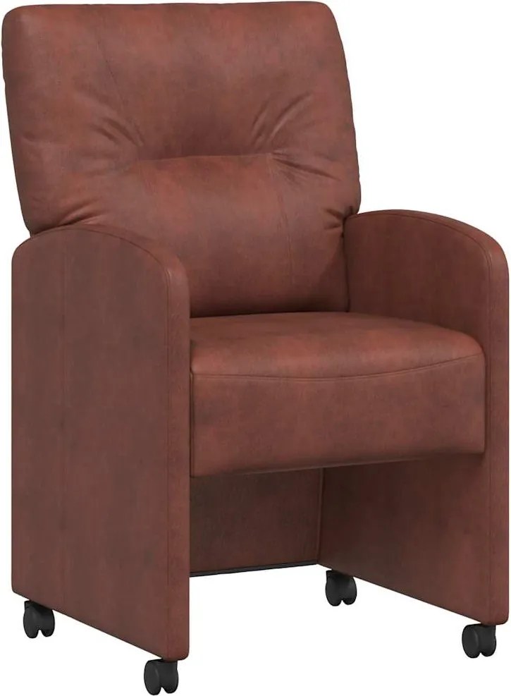 vidaXL Kerekes Étkező Székek 2 pcs Fényes barna 57 x 67 x 95 cm Műbőr