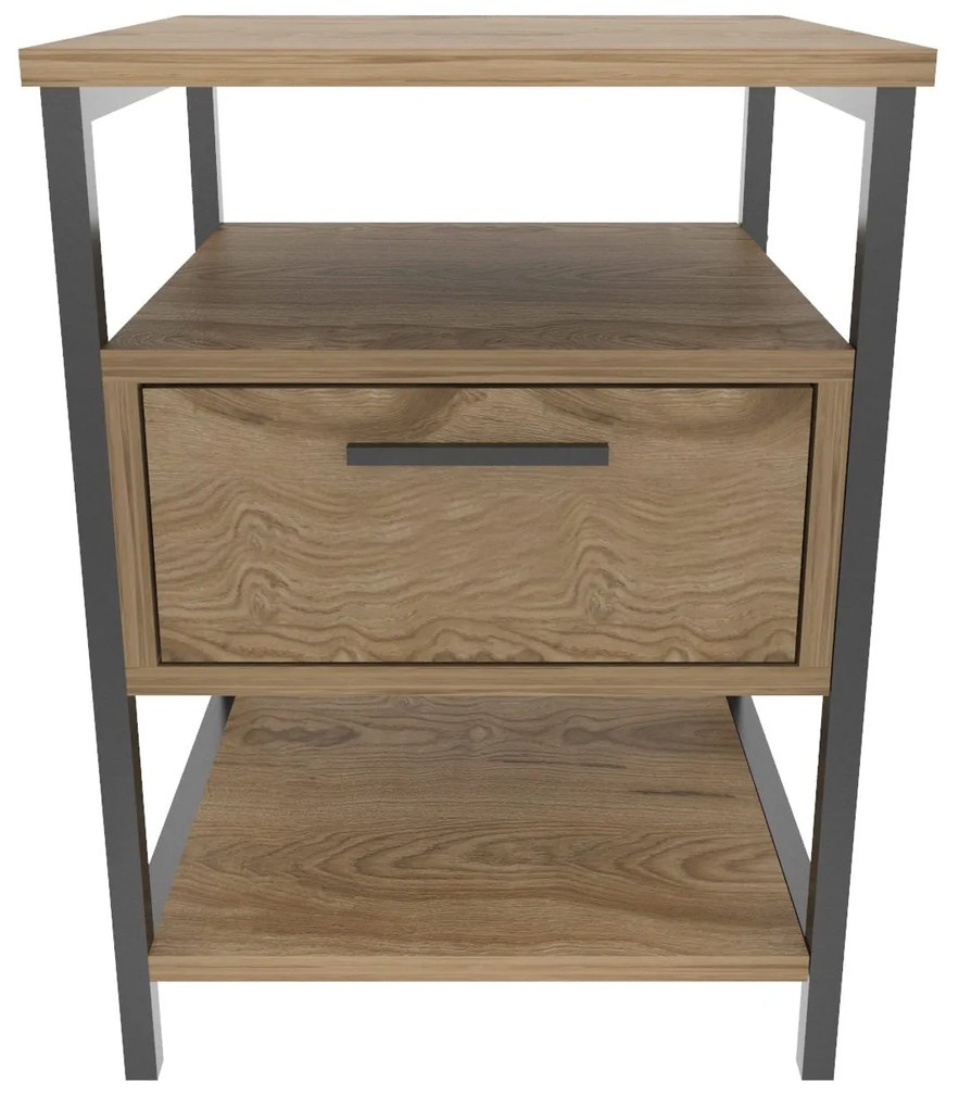Éjjeliszekrény Alba - Black, Oak