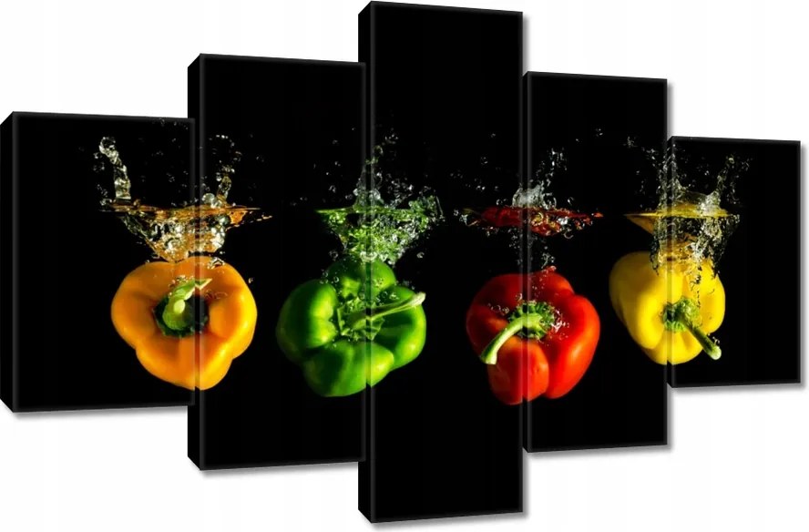 Vászonkép 120x80 Négy színes paprika