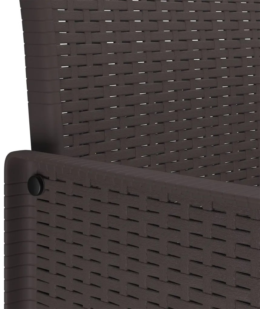 5 Részes Kerti Étkező Szett Barna Poly Rattan