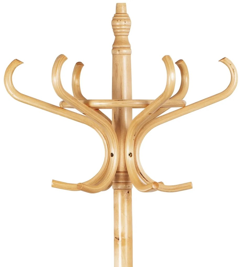 Masszív fa fogas, natúr, 186 cm