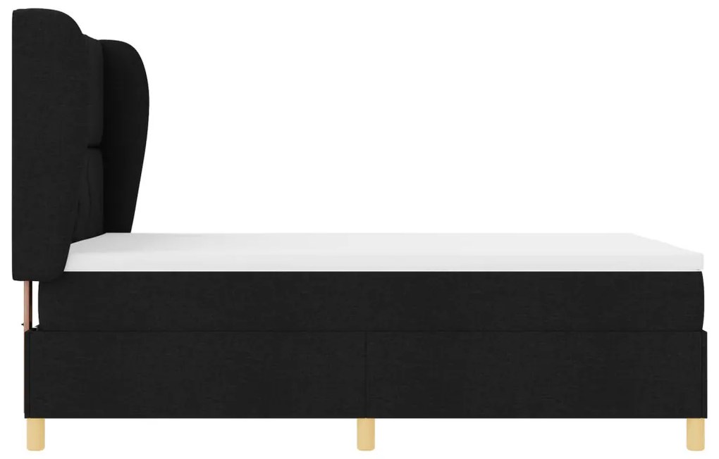 Boxspring Ágy Matrac Készlettel Fekete 140x200 cm Szövet