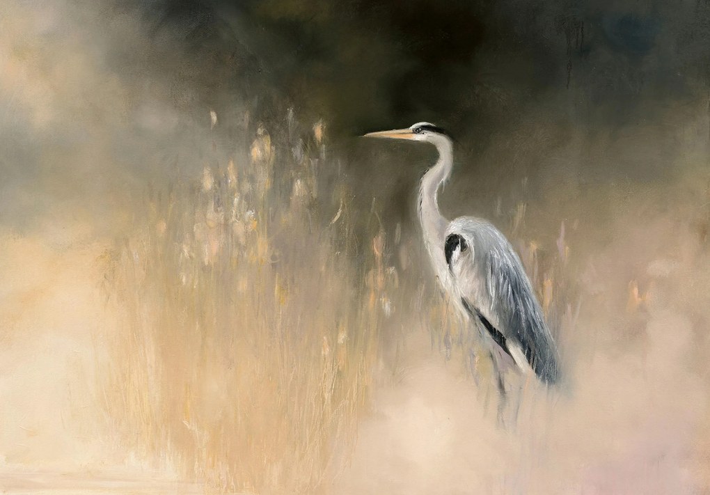 Fotótapéta, mint festett kép élénk színek Daru tájkép pasztell +ragasztó