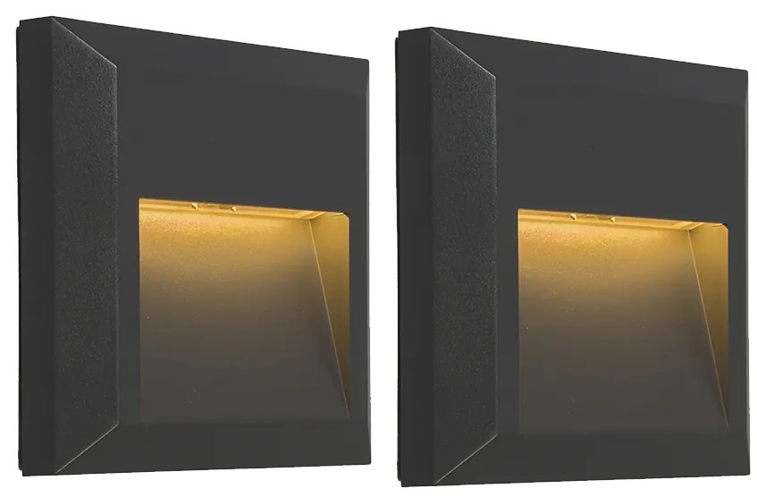 2 db modern fali lámpa szett sötétszürke LED-del - Gem 2