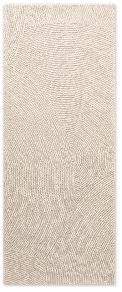 Világos natúr színű kézi szövésű gyapjú futószőnyeg 80x200 cm Calmio – Hanse Home