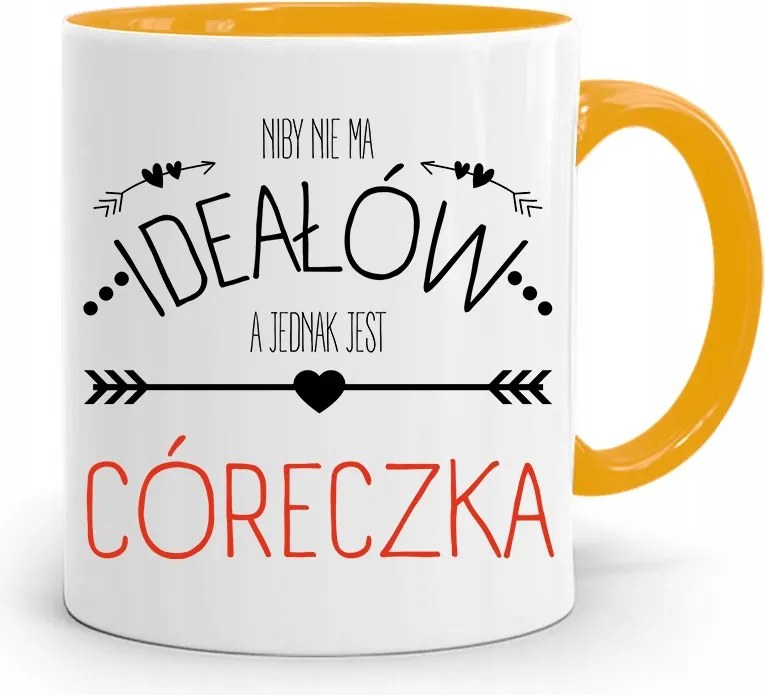 Sárga Bögre Ajándék Lányomnak Nincs Ideál, fényképes nyomattal